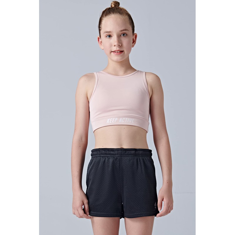 4 Pack: Girls Athletic Shorts with Pockets, 3" Dry Fit