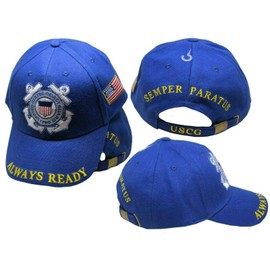 Trade Winds US Coast Guard Always Ready Semper Paratus Royal Blue Embroidered Cap Hat