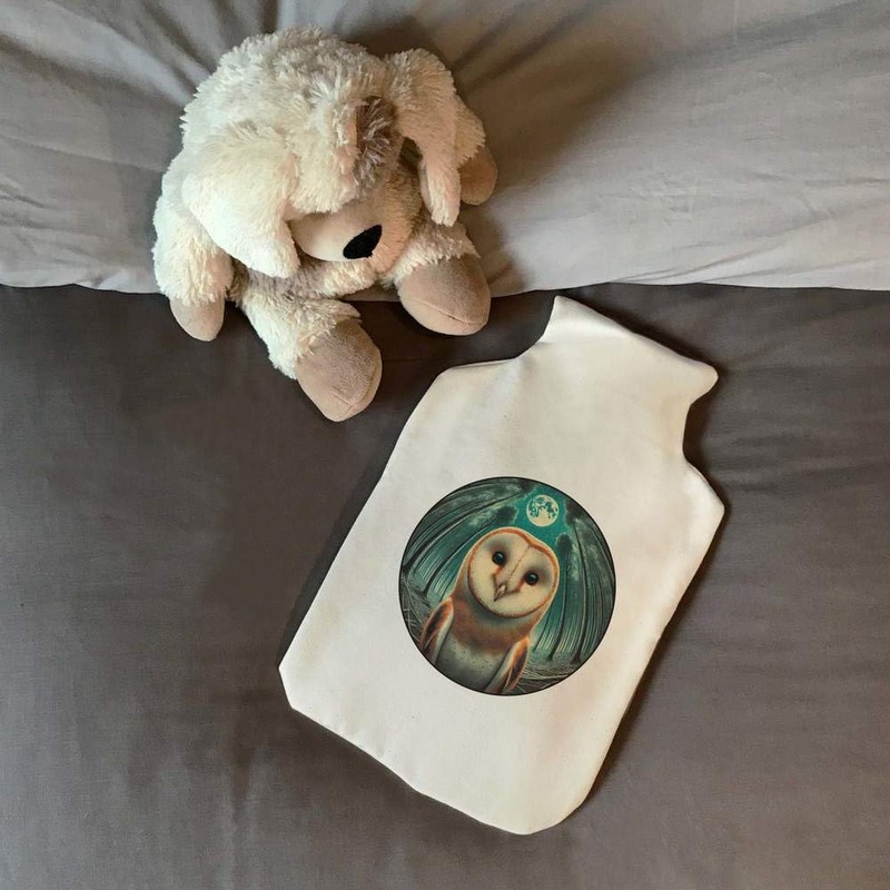 'Happy Barn Owl' Hot Water Bottle Cover (HW00039608)