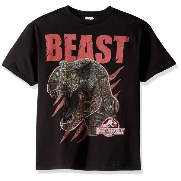 Jurassic World Boys' Big Officially Licensed Graphic Tee, Black//Beast, x-Large
