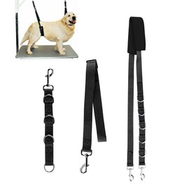 Faderr Dog Grooming Belly Strap Band Adjustable Bathing Restraint Loop Noose Nylon Cat Washing Lead bath for Puppy Kitten Small Medium Cats Dogs Hair Cutting Washing Grooming (Black)