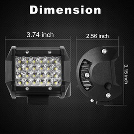 SeeSoon Barra de luz LED,10pcs 4 Pulgadas 72W para focos de inundación Luces de Trabajo LED Resistentes al Agua para Conducir en Todo Terreno Barco camión SUV ATV (2PCSx72w)