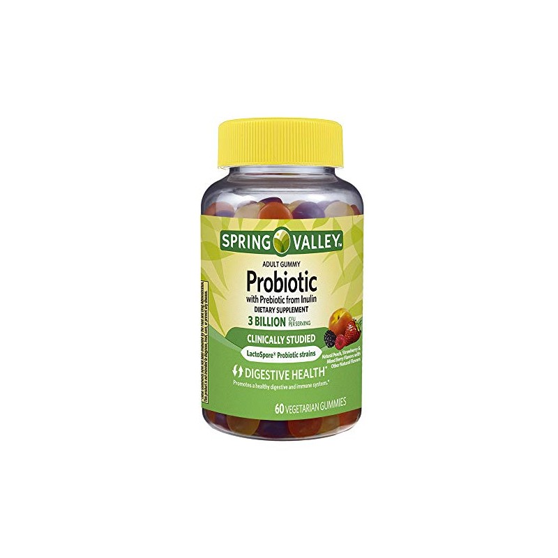 Spring Valley Adult Gummy Probiotic 3 Billion & Prebiotic, Fruit,