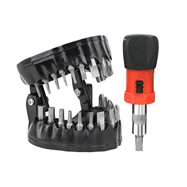 Magoog Denture Drill Bit Holder,3D Sculpture Desk Decor,1/4” Hex Bit