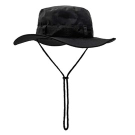 White Fang CZ713 Women's Bucket Hat, Hat, Sun Protection Function, Outdoor Fashionable,, Black, Free size