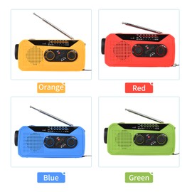 Wind Up Solar Radio Emergency Solar Radio Crank Powered Radio with Rechargeable Battery SOS Alarm AM/FM/WB Bright Flashlight Headphone Jack USB Port for Outdoor Camping Hiking