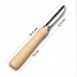 Wooden World - Vegetable and Fruit Peeler with a Wooden Handle - Peeler Scraper