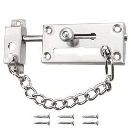 Namvo Stainless Steel Sliding Bolt With Anti-Theft Chain Inner Door Chain Latch Inner Door Lock Reliable High Security Security Door Lock Suitable For Home Hotel