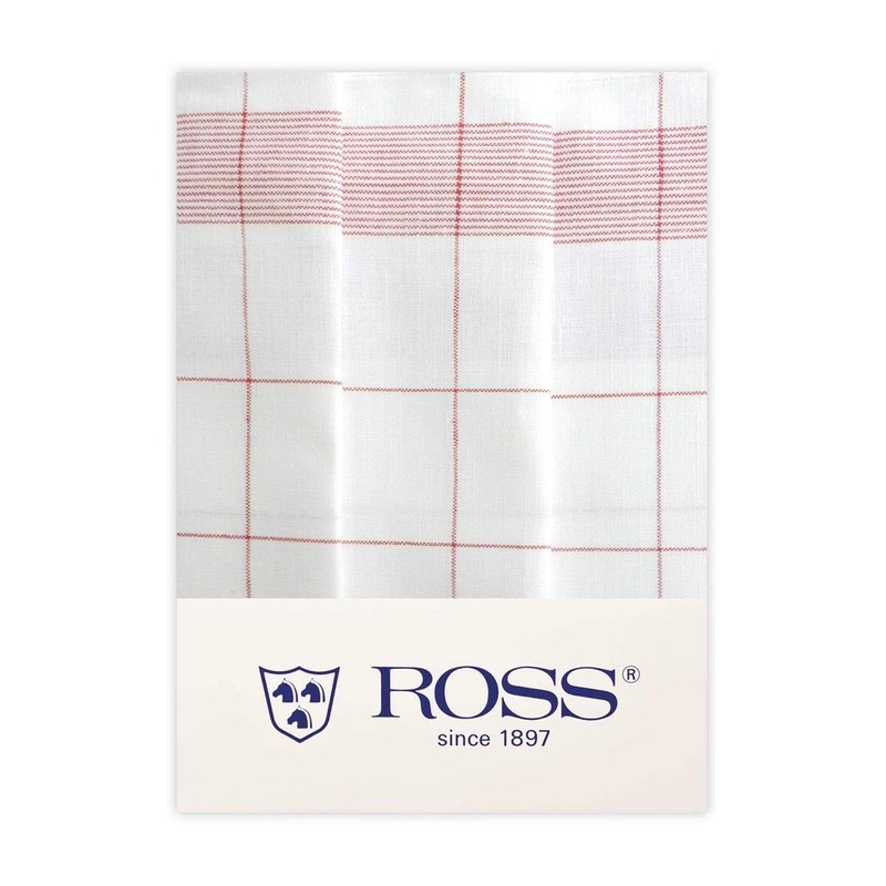 Ross Pack of 3 Twined Half-Linen Tea Towels Thread Check