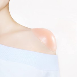 4 Pairs Silicone Shoulder Pads Invisible Anti-Slip Shoulder Push-up Pads Reusable Natural Shoulder Enhancer Sticky Pad for Women’s Clothing (Clear, Black, Pink, Skin Color)