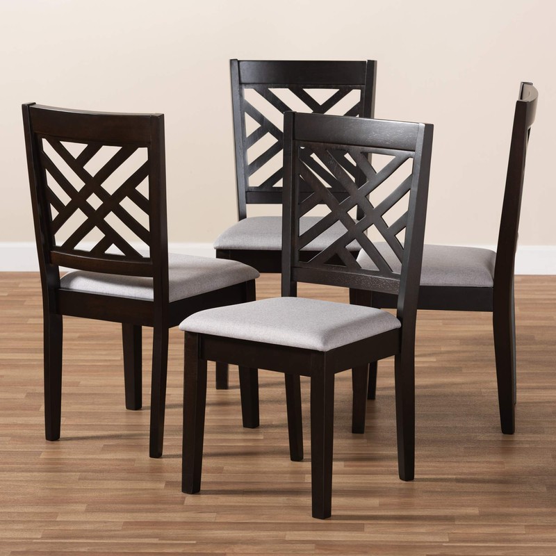 Baxton Studio Dining Chairs, One Size, Gray/Espresso