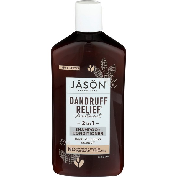 JASON Dandruff Relief 2-in-1 Treatment Shampoo and Conditioner, 12 Ounce Bottle