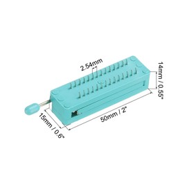 PATIKIL Universal IC Test ZIF Socket 28 Pin 2.54 mm Pitch Narrow Microcontroller Chip for Breadboard Program IC 4pcs