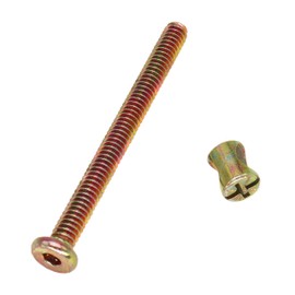 cSeao Baby Bed Crib Bolts Hardware Replacement Parts, 12-Pack 1/4-20 Inch Socket Cap Bolts Barrel Nuts for Furniture Chairs Table Cot Crib (2-1/2 Inch)