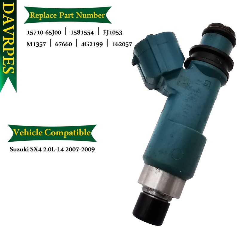 DAVRPES 4PCS FJ1053 15710-65J00 Fuel Injector Fuel Spray Nozzle 12