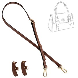 Bag Strap for Longchamp, Leather Purse Straps Adjustable Replacement with 2 Punch-Free Adapters for Longchamp Strap Kit for Small and Medium Bags