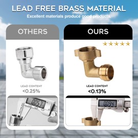 3MIRRORS 90 Degree Water Hose Elbow for RV with Easy Grip Connector| Garden Hose 90 Degree Elbow for RV City Water Inlet Connection City Water Hookup for Camper Residential Outdoor Brass 2 pack