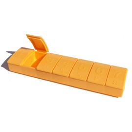 Tupperware Gadget 7 Day Pill Keeper Divided Storage Container Organizer Papaya Orange