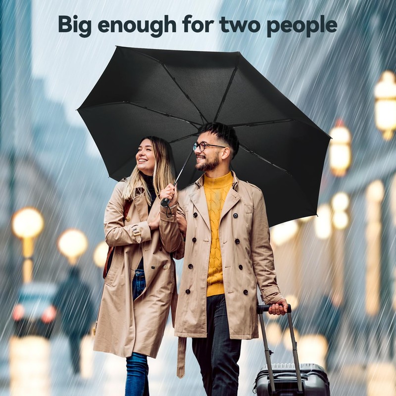 TechRise Umbrella, Compact Strong Windproof Automatic Umbrellas, Folding Lightweight, Portable