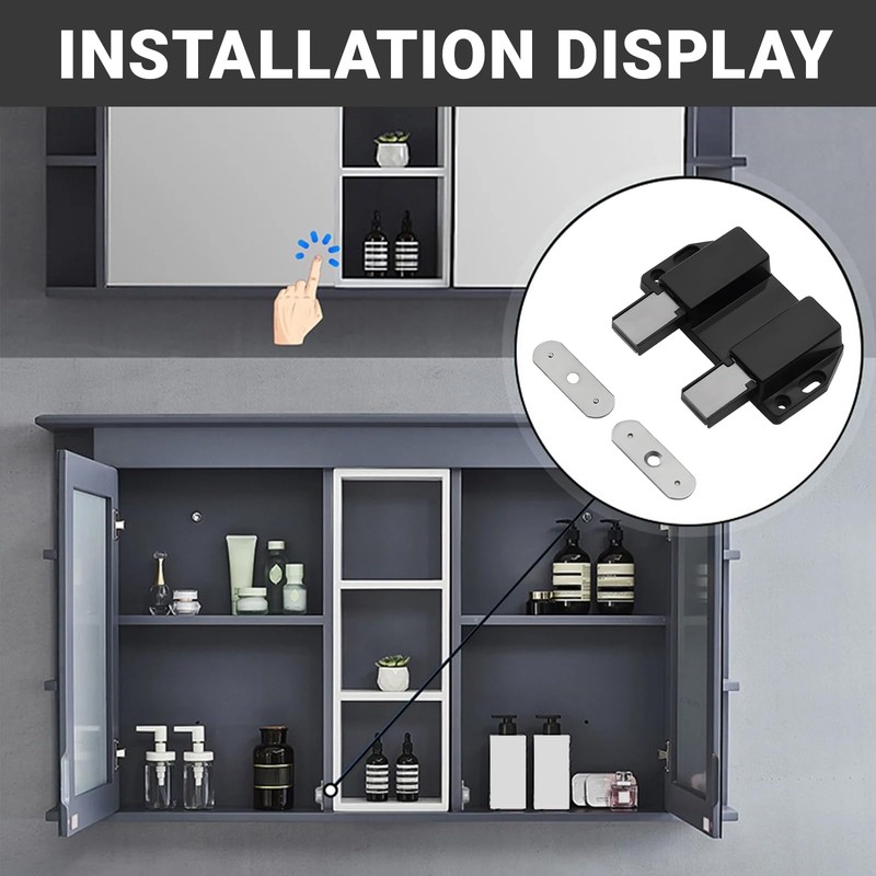 ExcellaElite Push Open Door Catches 4 Pcs Magnetic Push to