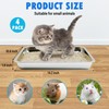 BNOSDM 4 Pcs Stainless Steel Litter Pan Low Entry Cat