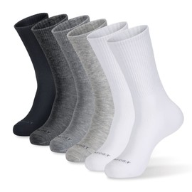 MONFOOT Men's/Women's 6 Pairs Cotton Daily Crew Socks, Medium Multipack