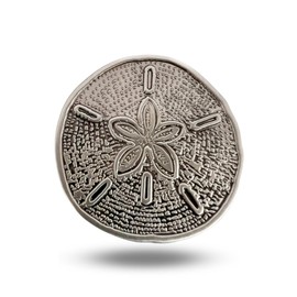 Full Metal Markers Sand Dollar Unique Magnetic Metal Golf Ball Marker Accessory with Hat Clip for Men and Women (1 Ball Marker + 1 Hat Clip)