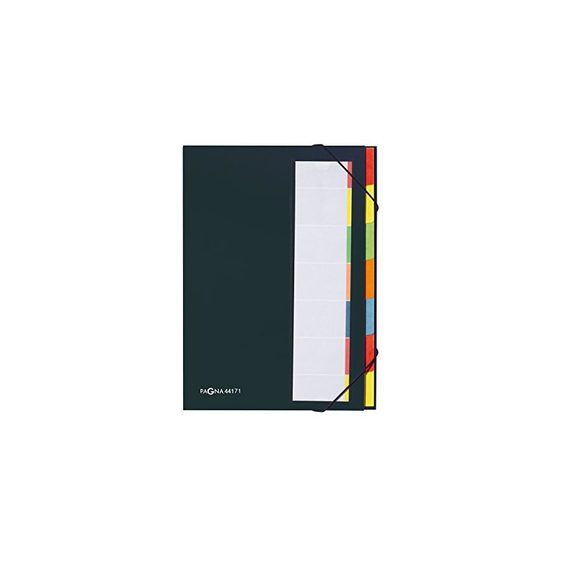 Pagna 44133-01 Desk Organiser, 12 Coloured Divider Tabs, Elastic Band