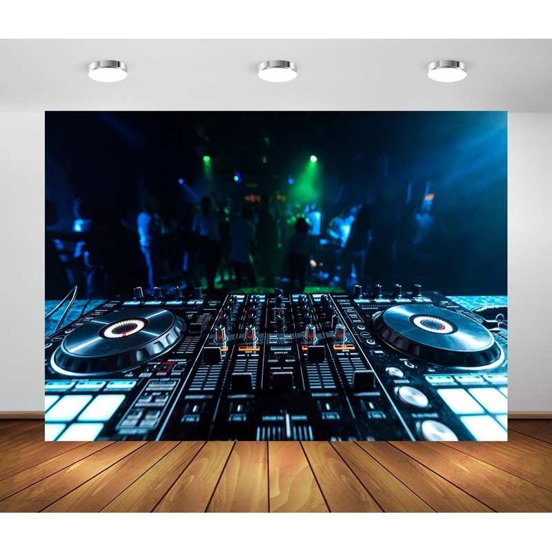 Loccor 8x6ft Fabric DJ Music Mixer Backdrop Professional DJ Mixer