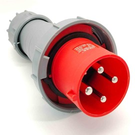 GXMRHWY IEC60309 Waterproof CEE Industrial Plug 4Pin 125A 380V-415V 3P+E Copper Rod Flame Retardant IP67 (Plug)