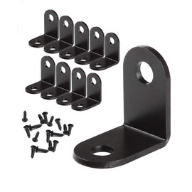 LUCKYBEE 10 Piece Set, Angle Brackets, 1.2 inches (30 mm), Stainless Steel, L-Shaped, Anti-tip, Reinforced Hardware, Screws Included, Thickness: 0.08 inches (2 mm), Black (1.2 x 1.2 x 0.1 inches (30 x