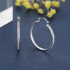 Hoops Earrings 18K White Gold Plated Cubic Zirconia Huggie Earring