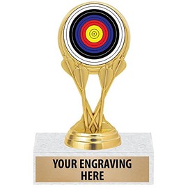 Crown Awards Archery Target Trophies - Custom Archery, Darts Trophy 5 Pack Prime