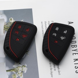 WTSHOPME Key Fob Cover Fit for 2022 2023 2024 Chevy Silverado 1500 GMC Sierra 1500, 2024 Silverado Sierra 2500HD 3500HD, Silicone