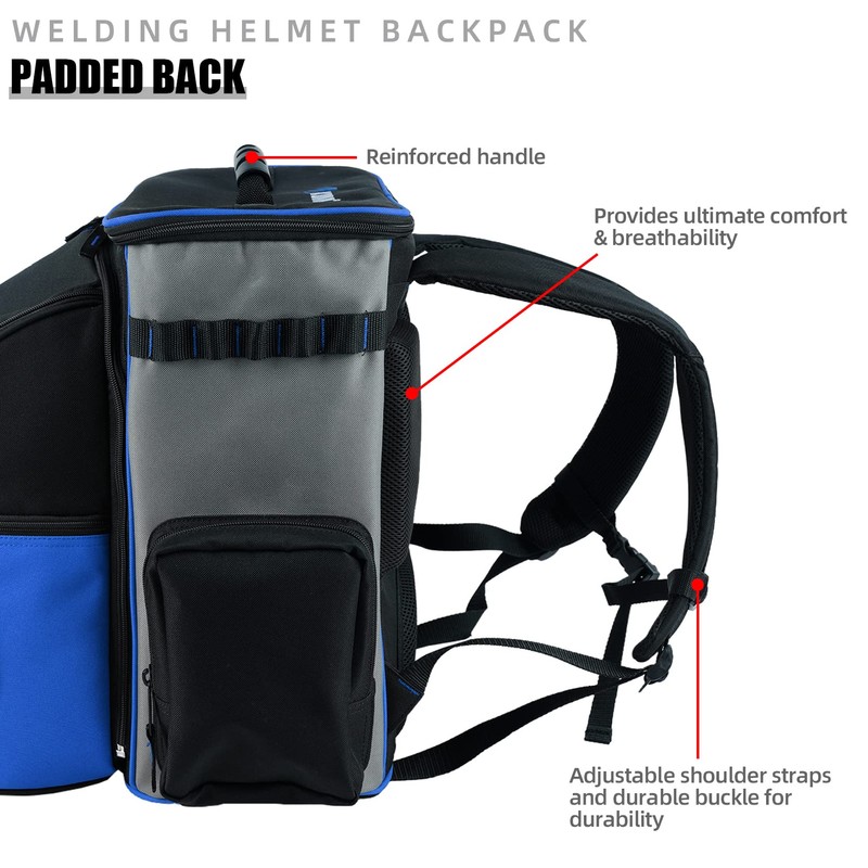 KUNN Welding-Backpack Multifunction Helmet-Bag - Ultimate Equipment Bag with Cotton