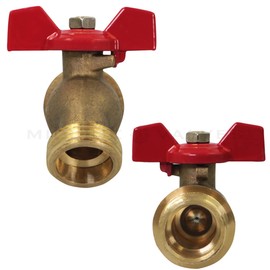 Midline Valve S3523 Boiler Drain Valve, with T-Handle, 3/4 in. MIP Inlet x MHT Outlet, Brass, Lead-Free