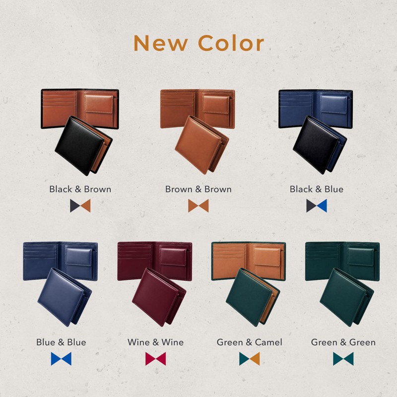 Rafinart Men's Bi-Fold Wallet, High Quality Genuine Leather, Mini Wallet,