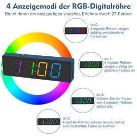 DONGKER DIY Digitaluhr Löt Bausatz mit 4 stelliges RGB Bunte LED Elektronik Löt Übungs Kit mit Platine DIY Lichtgesteuerter Wecker 12H/24H, ℃/℉ für Anfänger und Elektronikliebhaber