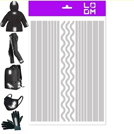 Reflective Stickers for Clothing | Reflectorized Decals for Customizing, Decorating & Nighttime Safety | Iron On Reflective Tape for Clothing | Waterproof & Durable Reflective Sticker Kit(Lines)
