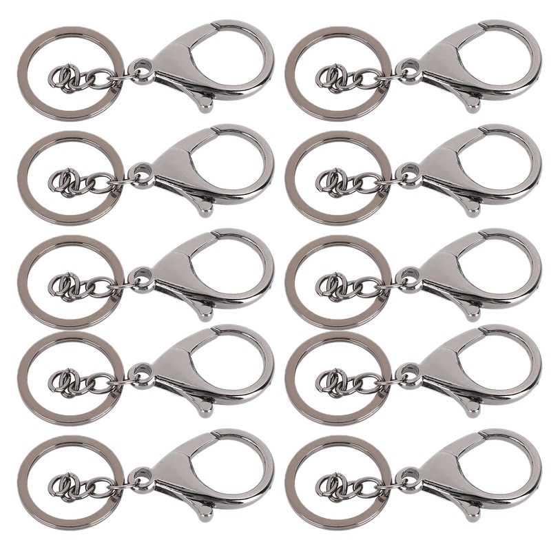 10Pcs Key Chain Plating Non Fading Simple Keychain Bag Buckle
