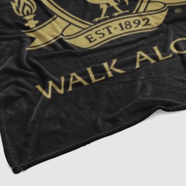 Todd Linens Liverpool Football Crest Black Fleece Blanket Throw Soft LFC Warm Sofa Travelling Blanket Liverpool Gift for Men Kids Teen 100x 150 cm