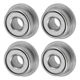 M METERXITY 4-Pack F682ZZ Flanged Ball Bearing, 2 x 5 x 2.3mm Double Metal Shielded Chrome Steel (GCr15) Flange Rip Bearings for Wheelbarrow/Printer/Fax Machines/Power Tools