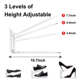 Copidrum 12Pack Shoe Slots Organizer for Closet Shoe Stacker Shoe Rack Organizer for Closet Space Saver Storage Shoe Holder Organization (Clear)