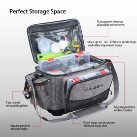 YVLEEN Fishing Tackle Box Bag - Outdoor Large Fishing Tackle Storage Bag - 100% Water-Resistant Polyester Material - Fishing Tackle Bags - Suitable for 3600 3700 Tackle Box