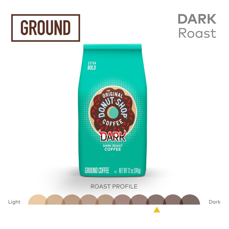 The Original Donut Shop Coffee, Dark, Dark Roast, Ground Coffee,