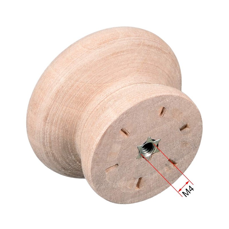 sourcing map Round Wood Knobs,10Pcs 45mm Dia Cabinet Furniture Kitchen