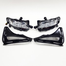 Mechanic Force Fit 2017-2019 Toyota Corolla L LE XLE Clear LED Driving Fog Light Bezel Switch
