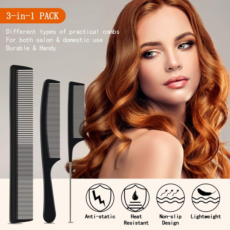 URAQT Hairdressing Combs Set, 3pcs Hair Combs Hair Brushes, Pin