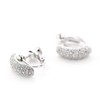 Barzaz Women's Earrings, Silver, Pave Simple, Screw Spring Type, Brass,