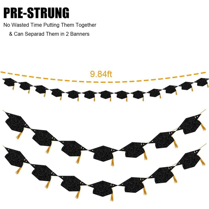 Graduation Banners Party Decorations Black Graduation Hat Design 2026 |